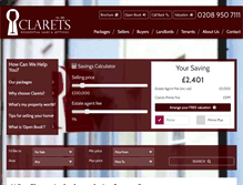 Tablet Screenshot of clarets-residential.com